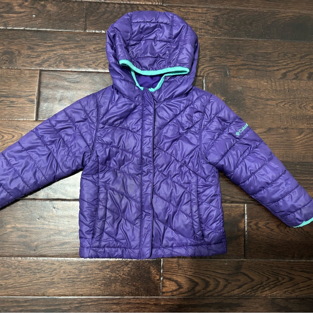 Columbia Purple Kids Jacket with Green Trim